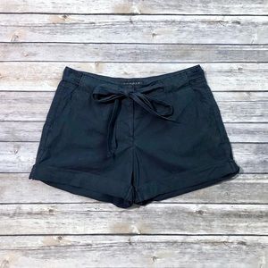 Theory Navy Tie Waist Cotton Shorts size 0